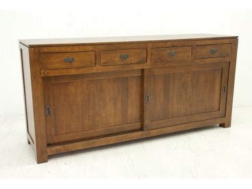 Buffet enfilade Bangkok en bois foncé, vernis foncé