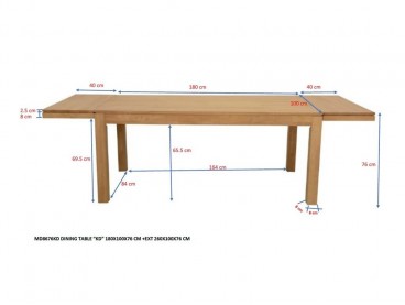 Dimensions de la table de repas Bangkok