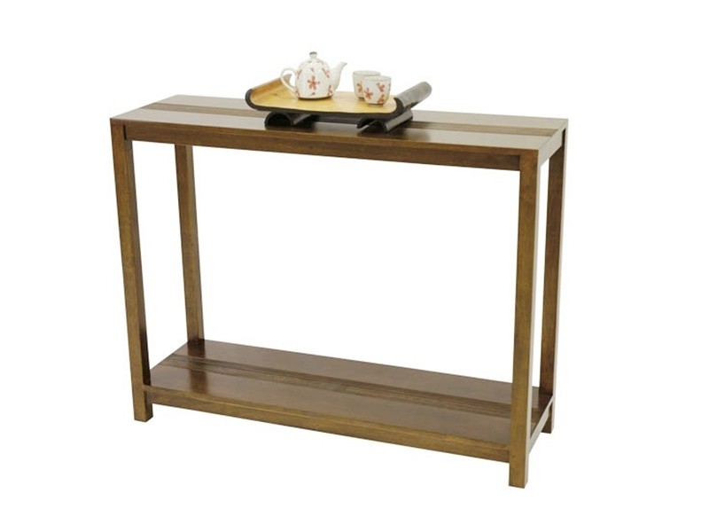 Console en hévéa massif, Finition Vernis Foncé