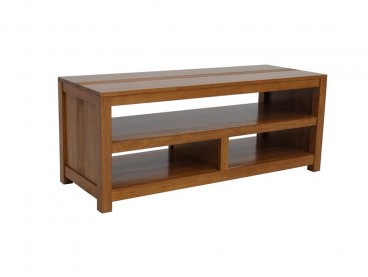 Meuble TV 120 cm en bois massif, Finition Vernis Miel