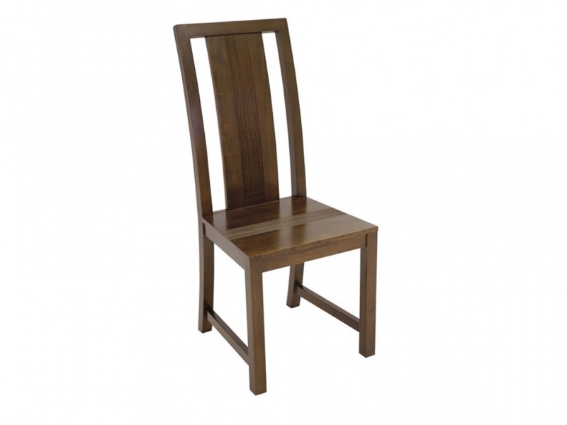 Chaise en hévéa massif, Finition Vernis foncé Chaise en hévéa massif, Finition Vernis foncé