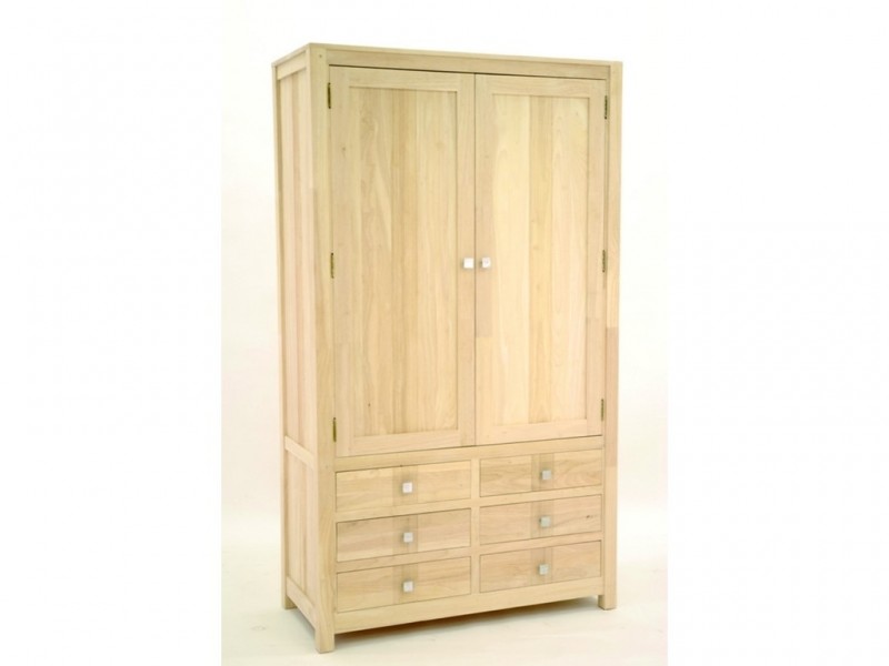 Armoire 2 portes en pin massif NOTTINGHAM - Bois foncé - taille unique