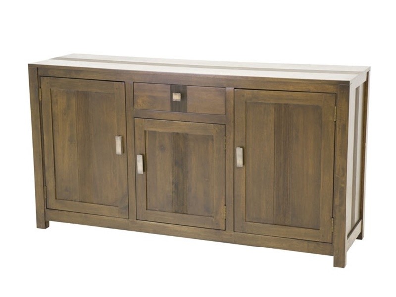 Dressoir 160 cm en hévéa massif, Finition Vernis Foncé Dressoir 160 cm en hévéa massif, Finition Vernis Foncé