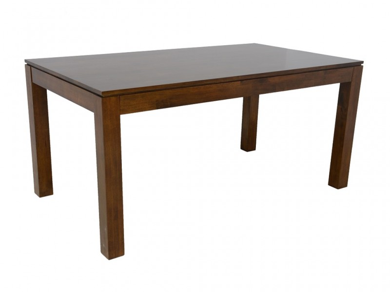 Table de repas rectangulaire 160 x 90 cm en hévéa massif, Finition Vernis Foncé Table de repas rectangulaire 160 x 90 cm en hévéa massif, Finition Vernis Foncé