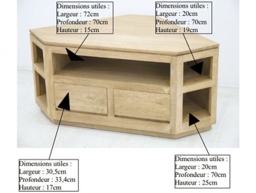 Dimensions utiles Meuble TV d'angle Tak