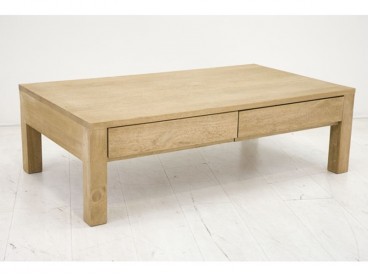 Table basse 115 cm x 65 cm en bois massif, Finition Huilé Naturel