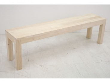 Banc en bois d'hévéa brut