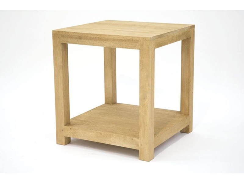 Bout de canapé en hévéa massif, Finition Huilé Naturel