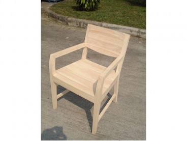 Fauteuil en bois d'hévéa brut