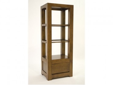 Colonne 55 cm en hévéa massif, Finition Vernis Foncé