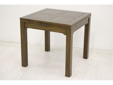 Table de repas 80 x 80 cm en bois massif, Finition Vernis Foncé