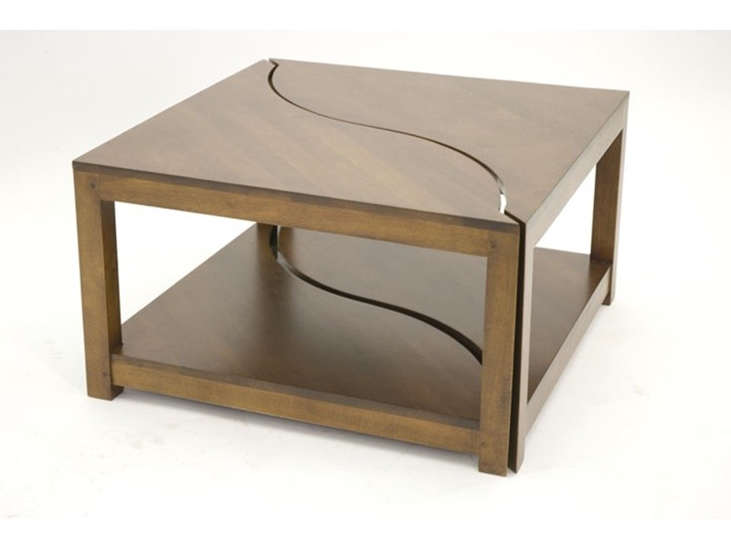 Table basse carrée Sinja 2 en hévéa massif