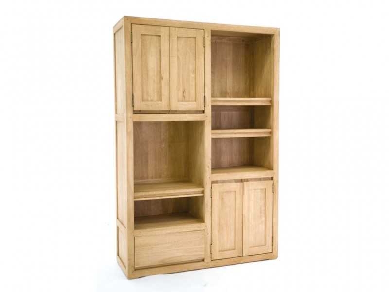 Bibliothèque Tak 100 cm en bois d'hévéa massif