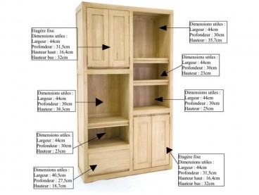 Dimensions de la bibliothèque Tak