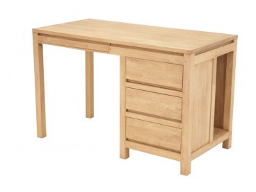 Bureau Tak avec 3 tiroirs, 1 niche et 1 tablette coulissante en bois