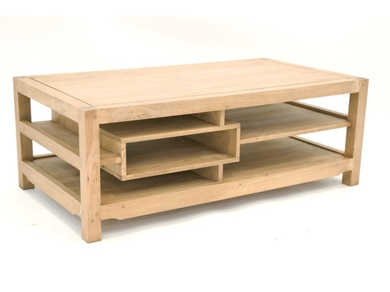 Table basse Ranong 3 en hévéa massif