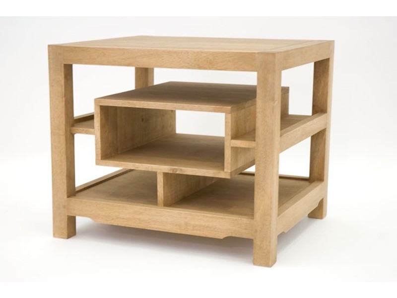 Bout de canapé Ranong en hévéa massif