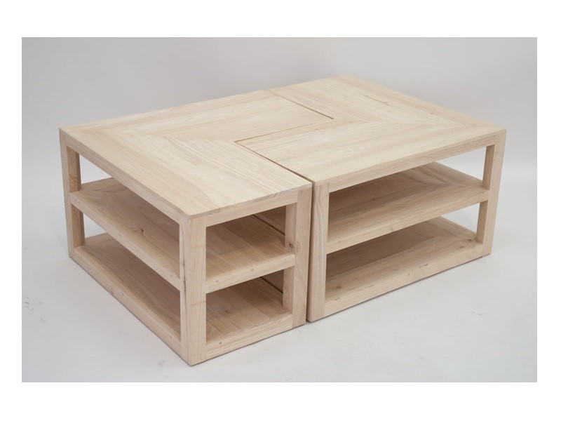 Table basse Ranong 12 en hévéa massif