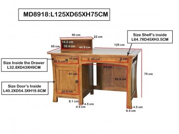 Dimensions du bureau Lampang