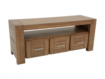 Meuble TV Tiga 120 en bois massif