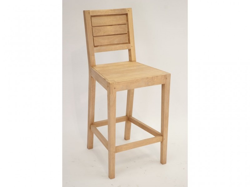 Chaise de bar Tiga en hévéa massif