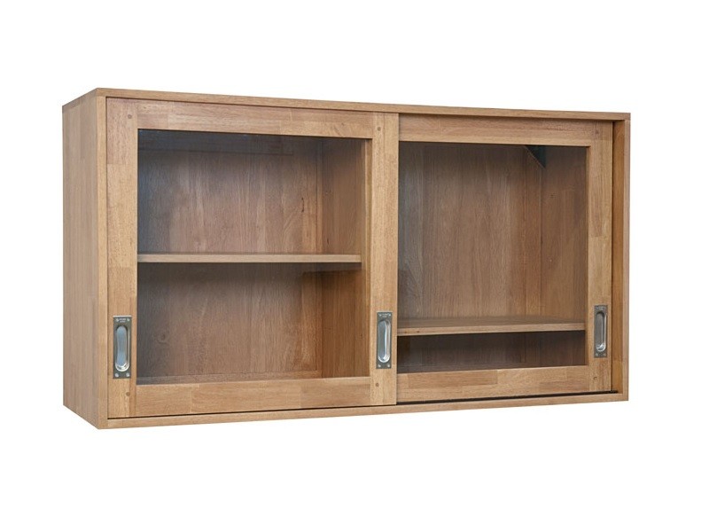 Meuble haut de cuisine en bois d'hévéa massif