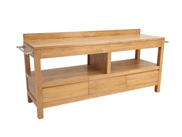 Meuble double vasque Océania 180 cm en bois d'hévéa massif