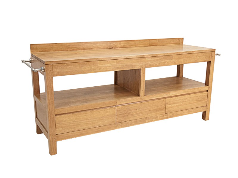 Meuble double vasque Océania 180 cm en bois d'hévéa massif