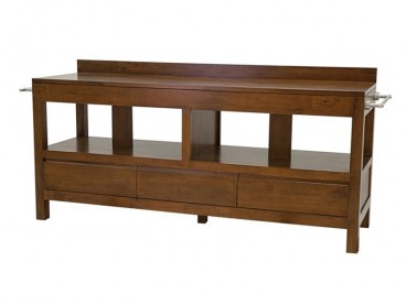 Meuble double vasque Océania 3 tiroirs en bois massif