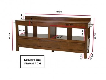 Dimensions du meuble double vasque Océania