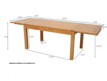Dimensions de la table de repas Tak