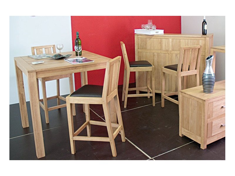 Table bar Thaman en hévéa massif