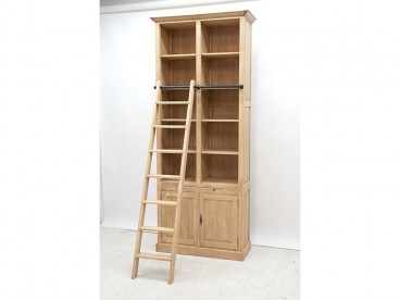 Bibliothèque Ranong 160 cm style asymétrique en hévéa massif - Etagère en  bois - Lotuséa