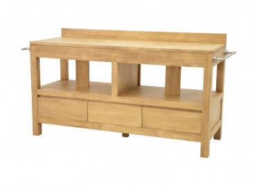 Meuble double vasque Océania 150 cm en bois d'hévéa massif