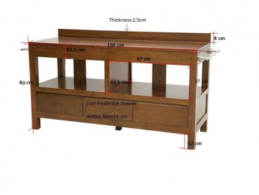 Dimensions du meuble double vasque Océania