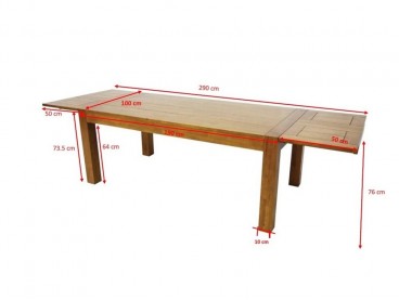 Dimensions de la table de repas Tiga