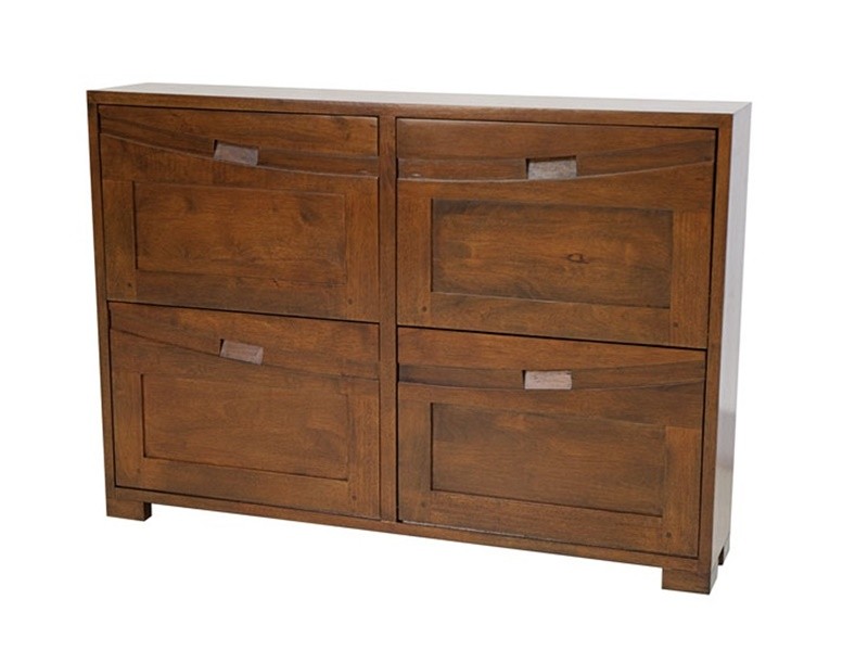 Meuble à chaussures Phuket en hévéa massif