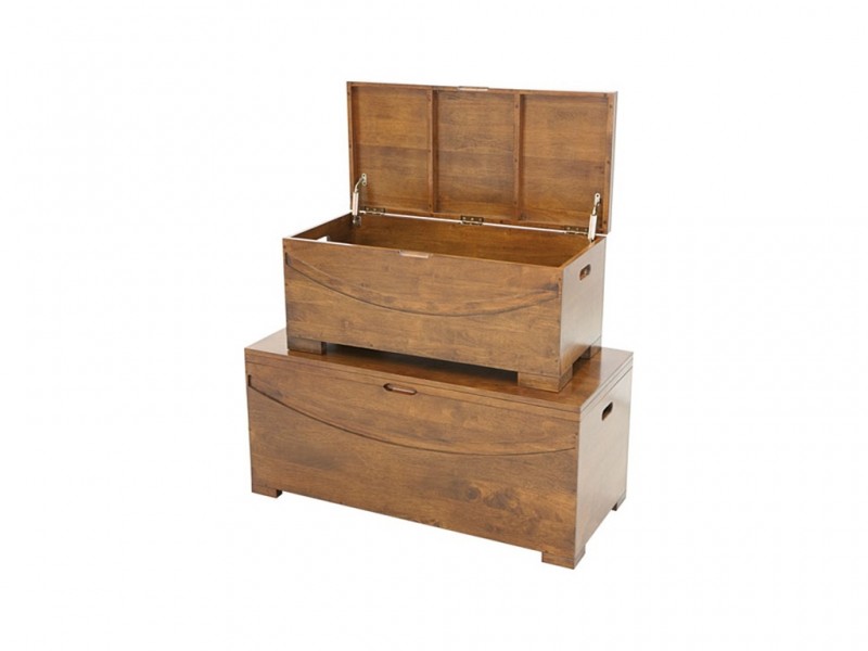 Set de 2 coffres Phuket en hévéa massif