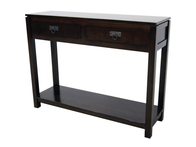 Console 2 tiroirs Bangkok 3 en hévéa massif