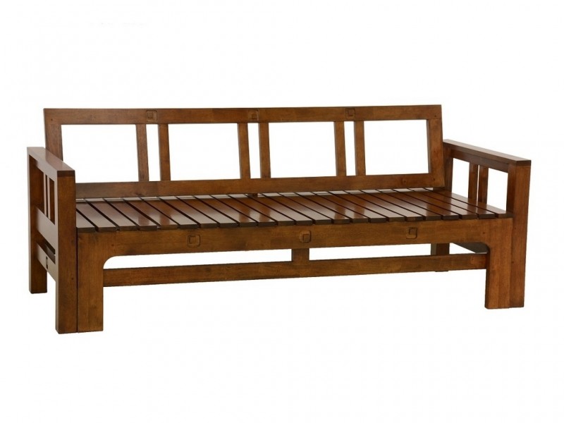 Canapé extensible Pattani en hévéa massif