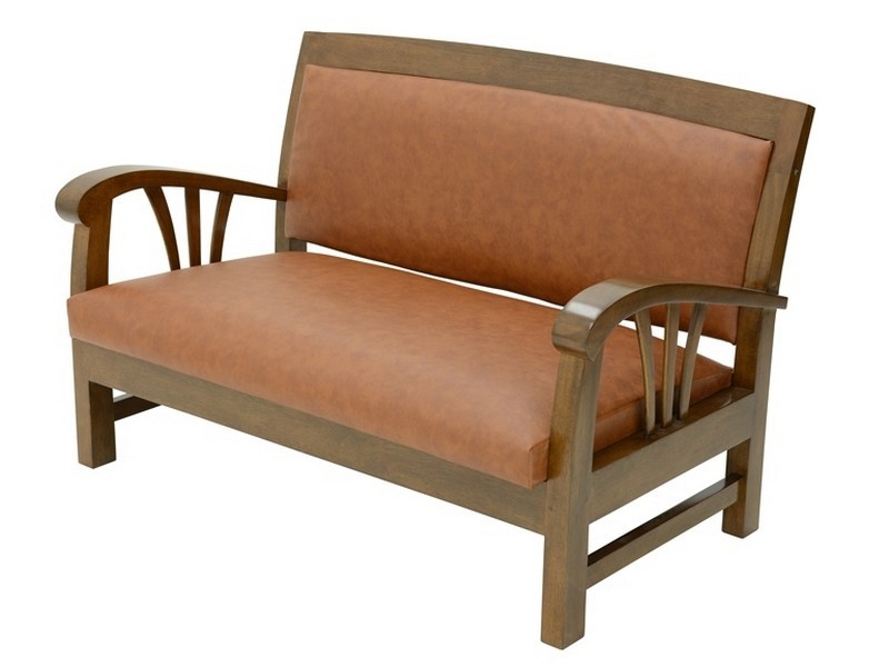 Canapé havane Tango en hévéa massif