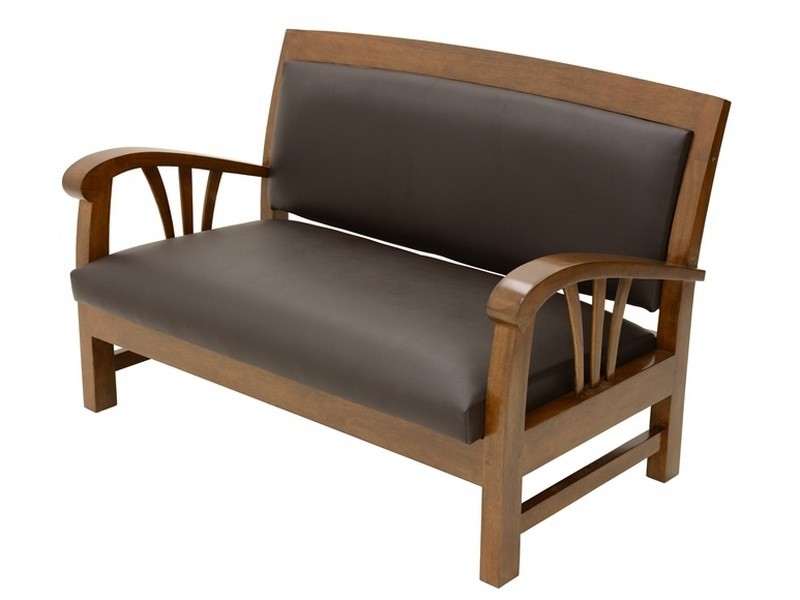 Canapé noir Tango en hévéa massif