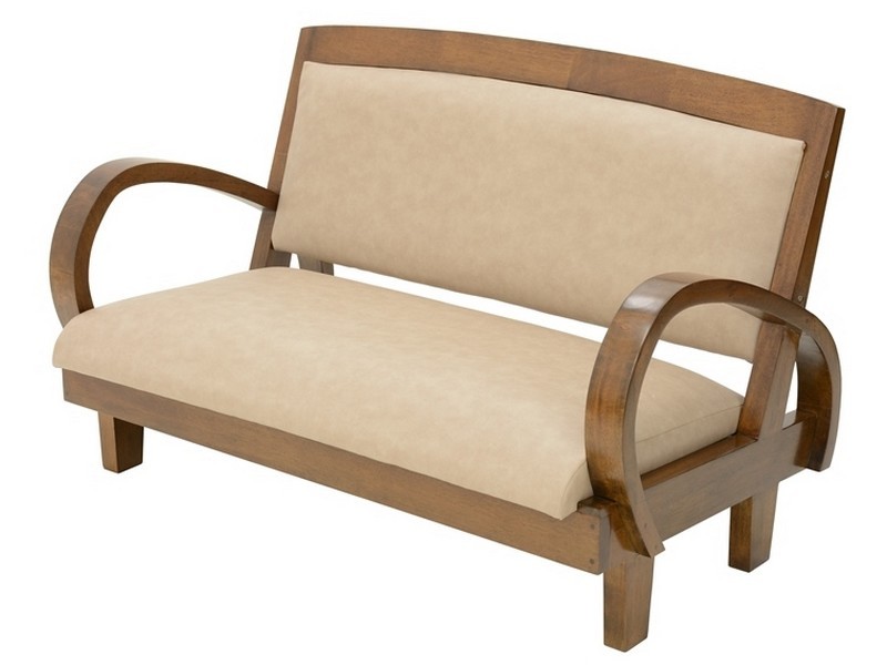 Canapé crème Tango 2 en hévéa massif