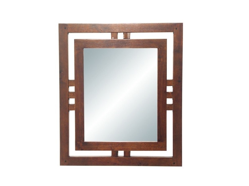 Miroir Asie 4 en hévéa massif