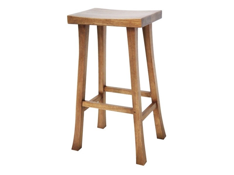 Tabouret Lampang 2 en hévéa massif 