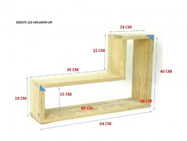 Meuble escalier Ranong en hévéa massif 173 cm - Etagère en bois - Lotuséa