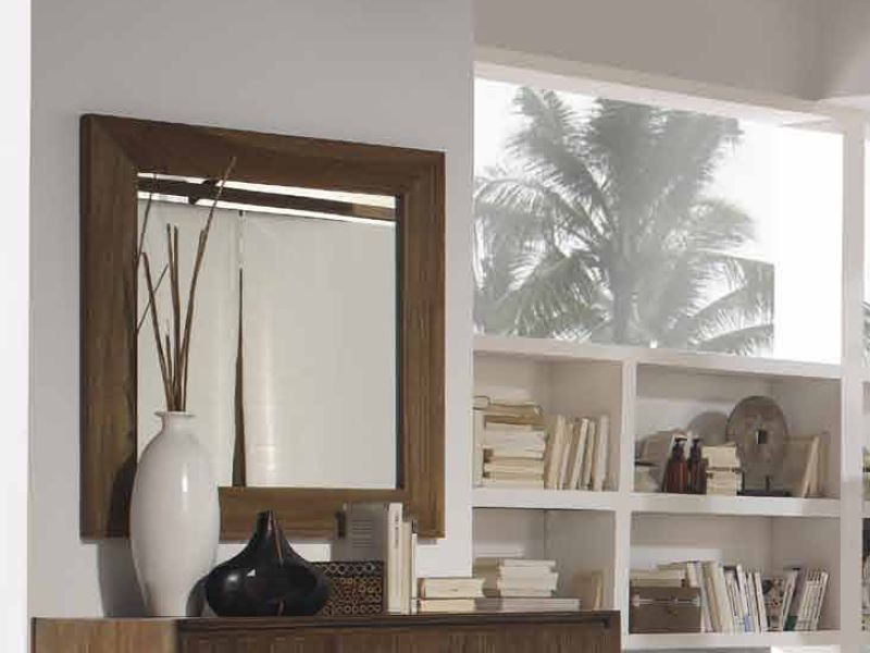 Miroir Lambaca en teck massif