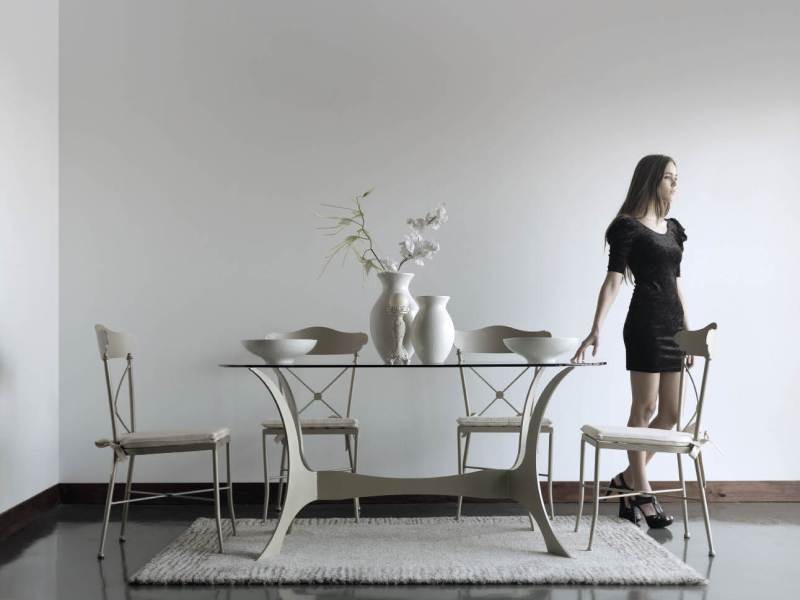 Table ovale Apolo en fer forgé