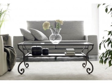 Table basse Damasco style romantique 110x60 ou 100x100 cm