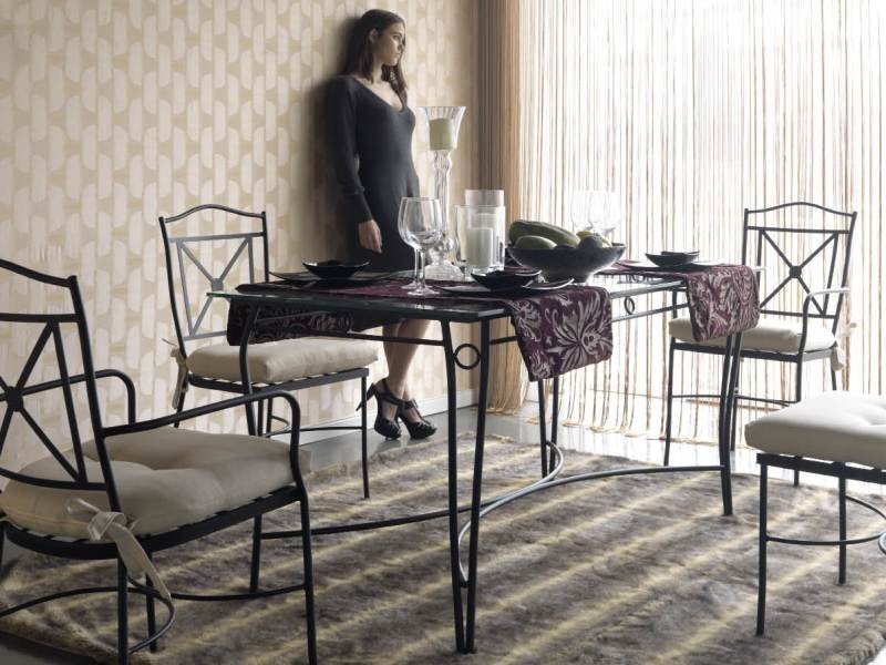 Table de repas Pisa en fer forgé